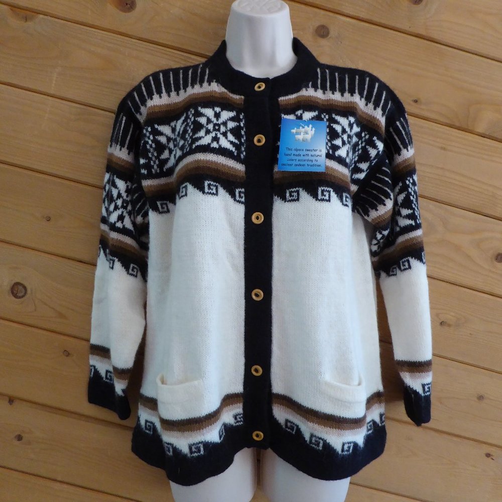 The Alpaca Connection Weight Sweaters Button Front Cardigan M New Peru